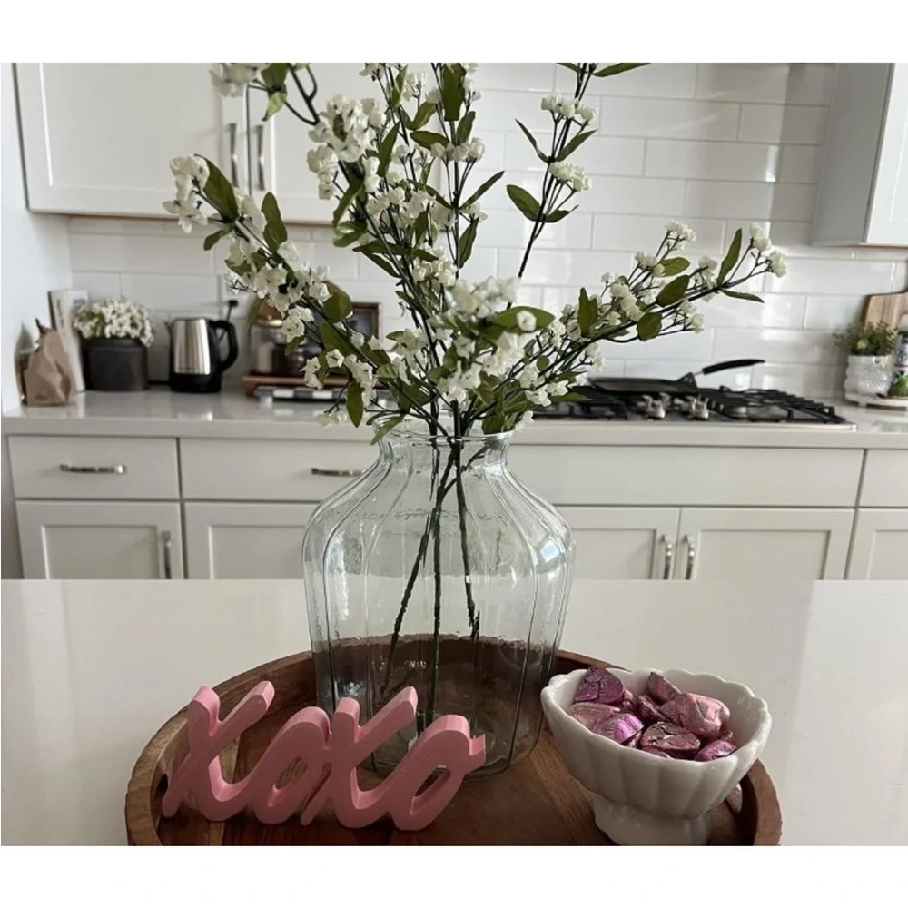 14” Ribbed Glass Decorative Flower Vase - Hearth & Hand™ with Magnolia